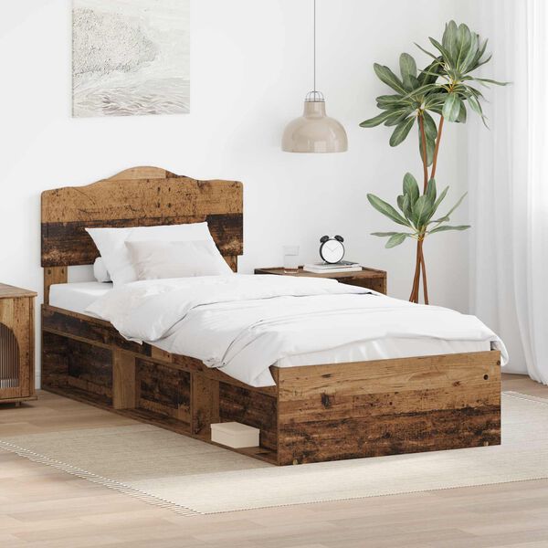 vidaXL Cadre de lit Bois ancien 100 x 200 cm Bois de pin massif