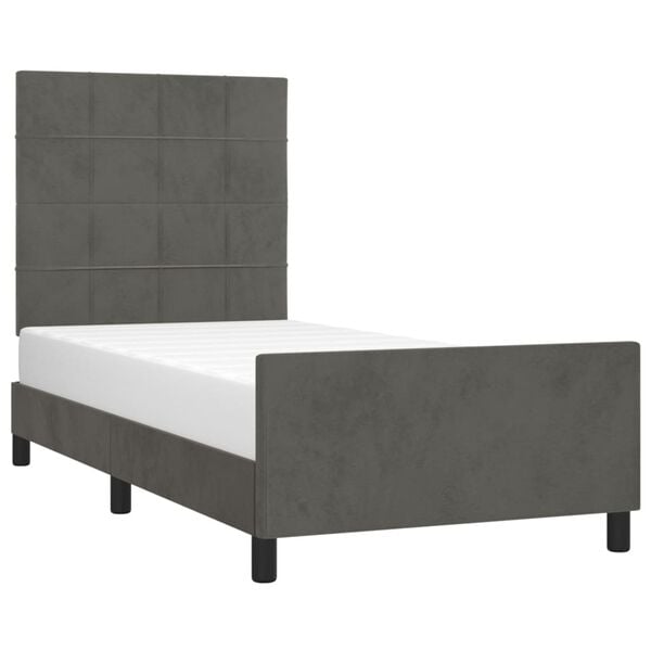 vidaXL Cadre de lit sans matelas gris fonc&eacute; 80x200 cm velours