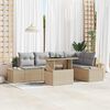 vidaXL Ensemble de canap&eacute; de jardin 6 pcs Beige Poly rotin