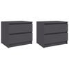 vidaXL Tables de chevet 2 pcs Gris 50x39x43,5 cm bois d'ing&eacute;nierie