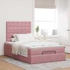 vidaXL Cadre de lit ottoman avec matelas rose 120x190 cm velours
