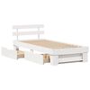 vidaXL Cadre de lit avec t&ecirc;te de lit Blanc 90 x 190 cm Pin massif