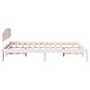 vidaXL Cadre de lit avec t&ecirc;te de lit Blanc 120 x 190 cm Pin massif