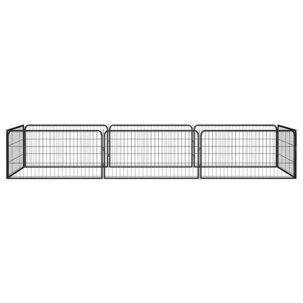 vidaXL Parc pour chien 8 panneaux Noir 100x50cm Acier enduit de poudre