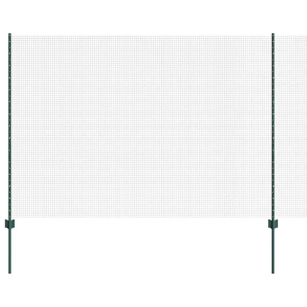 vidaXL Cl&ocirc;ture avec poteau Vert 1,5 x 25 m Acier et PVC