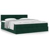 VidaXL Cadre de lit ottoman avec matelas vert fonc&eacute; 180x200 cm velours