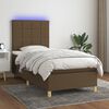 vidaXL Sommier &agrave; lattes de lit et matelas et LED Marron fonc&eacute; 80x200cm