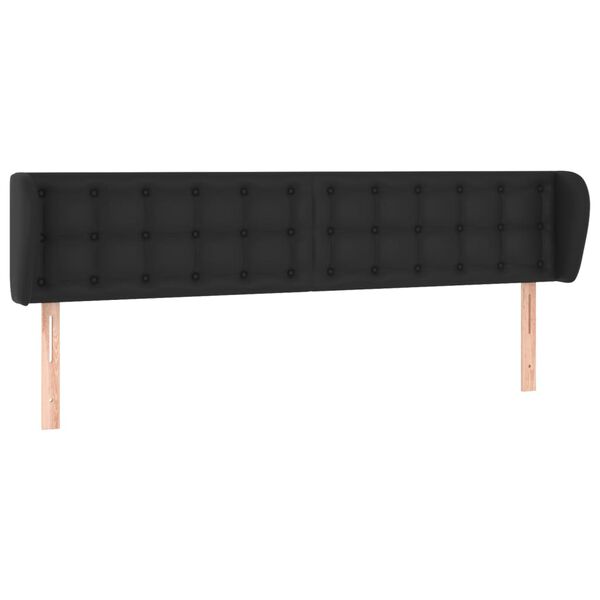 vidaXL T&ecirc;te de lit avec oreilles Noir 163x23x78/88 cm Similicuir