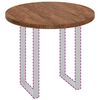 vidaXL Plateau de table Marron Clair &Oslash; 90 x 4 cm Bois de ch&ecirc;ne massif
