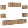 vidaXL Ensemble de meuble TV mural 7 pcs ch&ecirc;ne artisanal