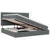 vidaXL Lit avec rangement et matelas Gris fonc&eacute; 200 x 200 cm tissu