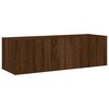 vidaXL Meuble TV muraux 3 pcs avec lumi&egrave;res LED ch&ecirc;ne marron