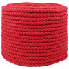 vidaXL Corde en coton 12 mm 100 m Rouge 100% Coton