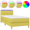 vidaXL Sommier &agrave; lattes de lit avec matelas LED Vert 100x200 cm Tissu