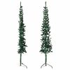 vidaXL Demi sapin de Noël artificiel mince avec support Vert 150 cm