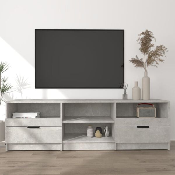 vidaXL Meuble TV Gris b&eacute;ton 150x33,5x45 cm Bois d'ing&eacute;nierie