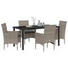 vidaXL Ensemble de salle &agrave; manger pour jardin 5 pcs Gris polyrotin