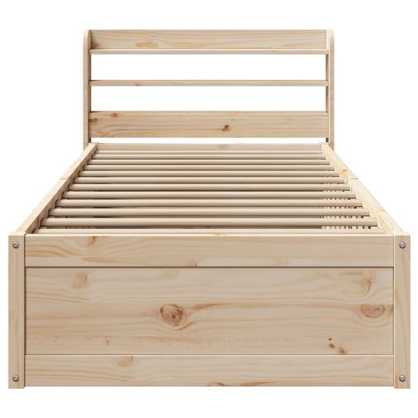 vidaXL Cadre de lit avec t&ecirc;te de lit 90x200 cm bois de pin massif