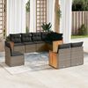 vidaXL Salon de jardin 8 pcs avec coussins gris r&eacute;sine tress&eacute;e