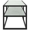 vidaXL Meuble TV noir avec verre marbre blanc 120x40x40 cm