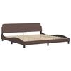 vidaXL Cadre de lit avec LED sans matelas Zadar marron 200x200 cm
