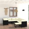 vidaXL Salon de jardin 9 pcs avec coussins R&eacute;sine tress&eacute;e Noir