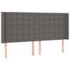 vidaXL T&ecirc;te de lit &agrave; LED Gris 163x16x118/128 cm Similicuir