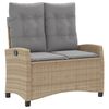 vidaXL Ensemble &agrave; manger de jardin coussins 4 pcs beige r&eacute;sine tress&eacute;e