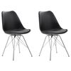 vidaXL Chaises &agrave; manger lot de 2 noir similicuir