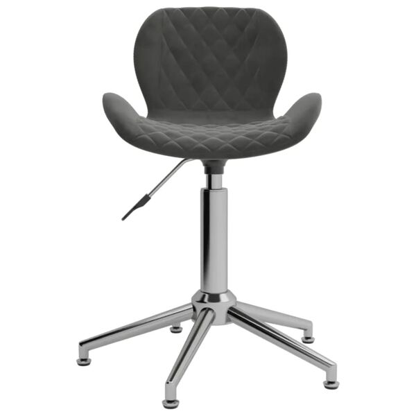 vidaXL Chaise pivotante de bureau Gris fonc&eacute; Velours