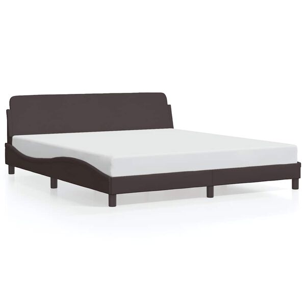 vidaXL Cadre de lit Dover marron fonc&eacute; 180x200 cm tissu