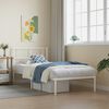 vidaXL Cadre de lit m&eacute;tal sans matelas avec t&ecirc;te de lit blanc 80x200cm
