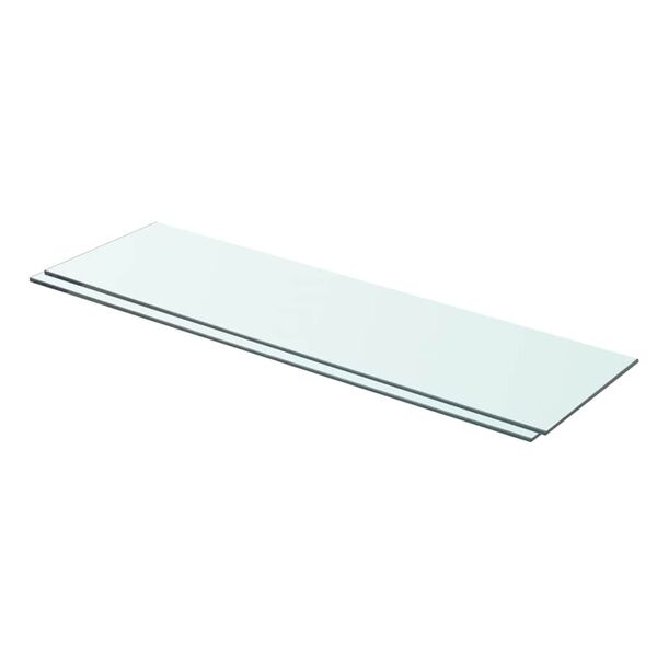vidaXL Panneaux d'&eacute;tag&egrave;re 2 pcs Verre Transparent 70 x 20 cm
