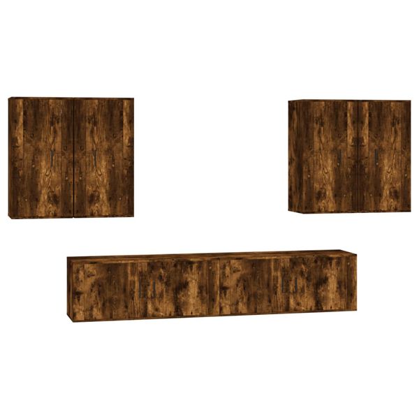 vidaXL Ensemble de meubles TV 6 pcs Ch&ecirc;ne fum&eacute; Bois d'ing&eacute;nierie
