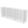 vidaXL Lit sur&eacute;lev&eacute; &agrave; gabion Acier galvanis&eacute; 270x50x100 cm