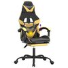 vidaXL Chaise de jeu pivotante et repose-pied Noir et dor&eacute; Similicuir