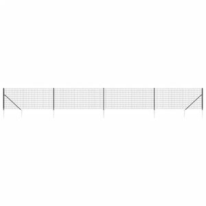 vidaXL Cl&ocirc;ture en treillis m&eacute;tallique et ancrage anthracite 0,8x10 m