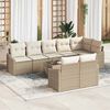 vidaXL Ensemble de Canap&eacute;s avec coussin 9 pcs Beige polyrotin