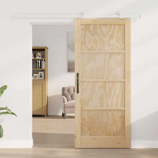 vidaXL Porte coulissante ORKDAL Marron 86 x 198,5 cm Pin massif