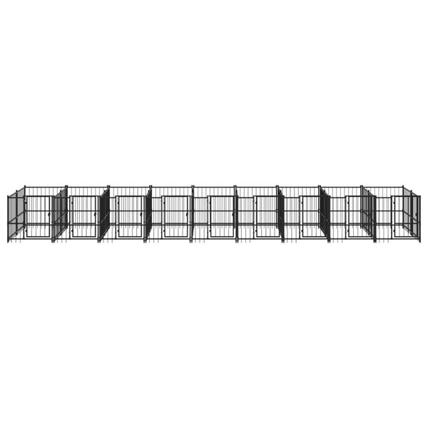 vidaXL Chenil d'ext&eacute;rieur pour chiens Acier 16,89 m&sup2;