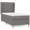 vidaXL Sommier &agrave; lattes de lit et matelas Gris fonc&eacute; 90x190 cm Tissu