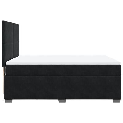 vidaXL Sommier à lattes de lit avec matelas Noir 140x190 cm Velours