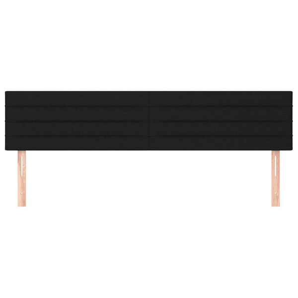 vidaXL T&ecirc;tes de lit 2 pcs Noir 90x5x78/88 cm Tissu