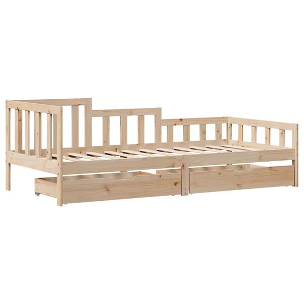 vidaXL Lit de jour avec tiroirs sans matelas 80x200 cm bois massif