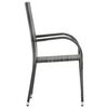vidaXL Ensemble &agrave; manger de jardin 7 pcs Gris