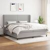 vidaXL Sommier &agrave; lattes de lit avec matelas Gris clair 200x200cm Tissu