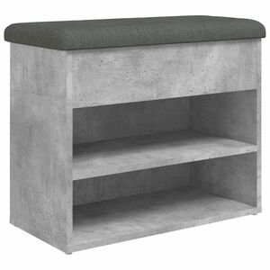 vidaXL Banc &agrave; chaussures gris b&eacute;ton 62x32x50 cm bois d'ing&eacute;nierie