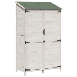 vidaXL Abri de jardin Blanc 106,5 x 56 x 176 cm Bois d'ing&eacute;nierie