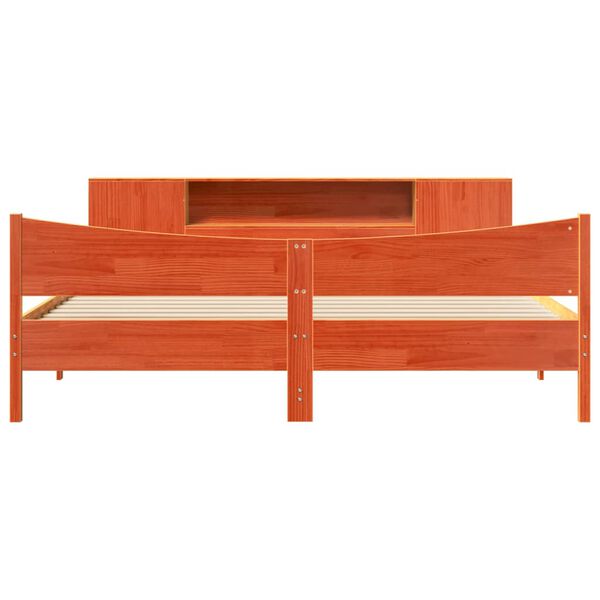 vidaXL Cadre de lit sans matelas cire marron 200x200cm bois pin massif