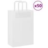 vidaXL Sacs en papier 50 pcs avec poign&eacute;es blanc 21x11x31 cm